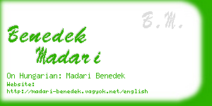 benedek madari business card